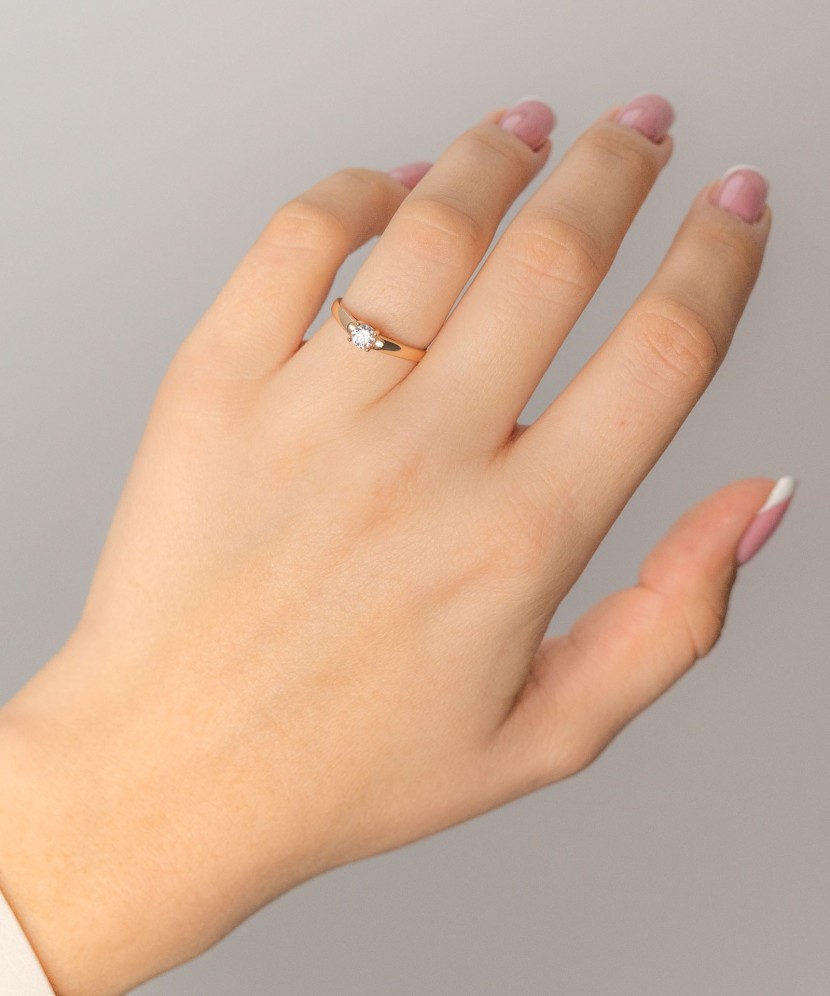 Zelta gredzens ar cirkoniju - Goldinga