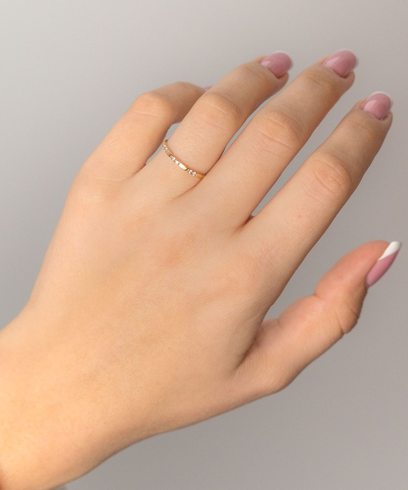 Zelta gredzens ar cirkonijiem - Goldinga