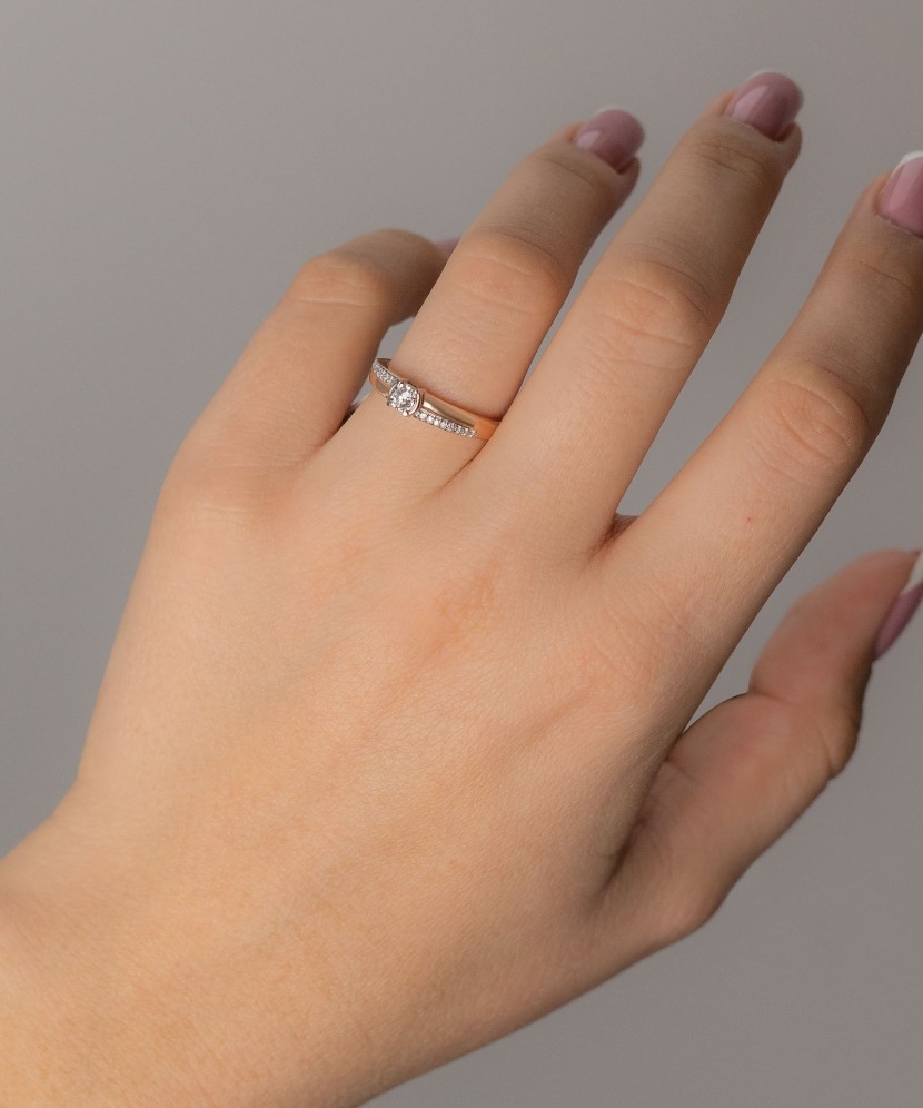 Zelta gredzens ar briljantu - Goldinga