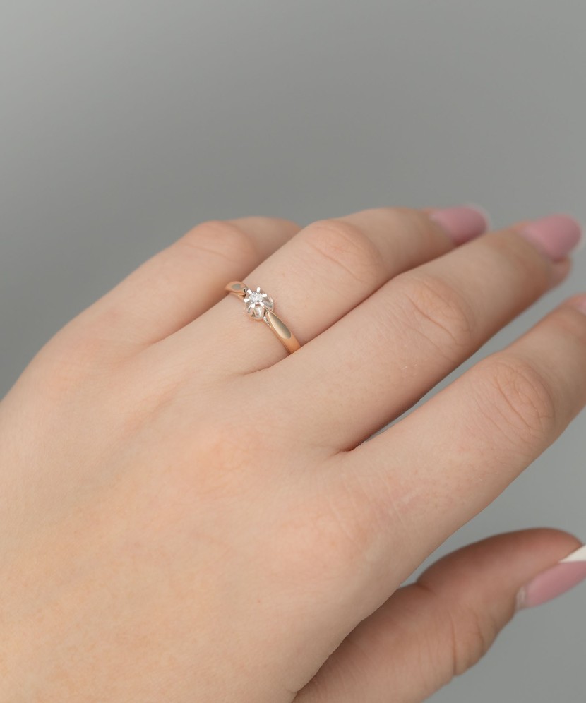 Zelta gredzens ar briljantu 0,10ct - Goldinga