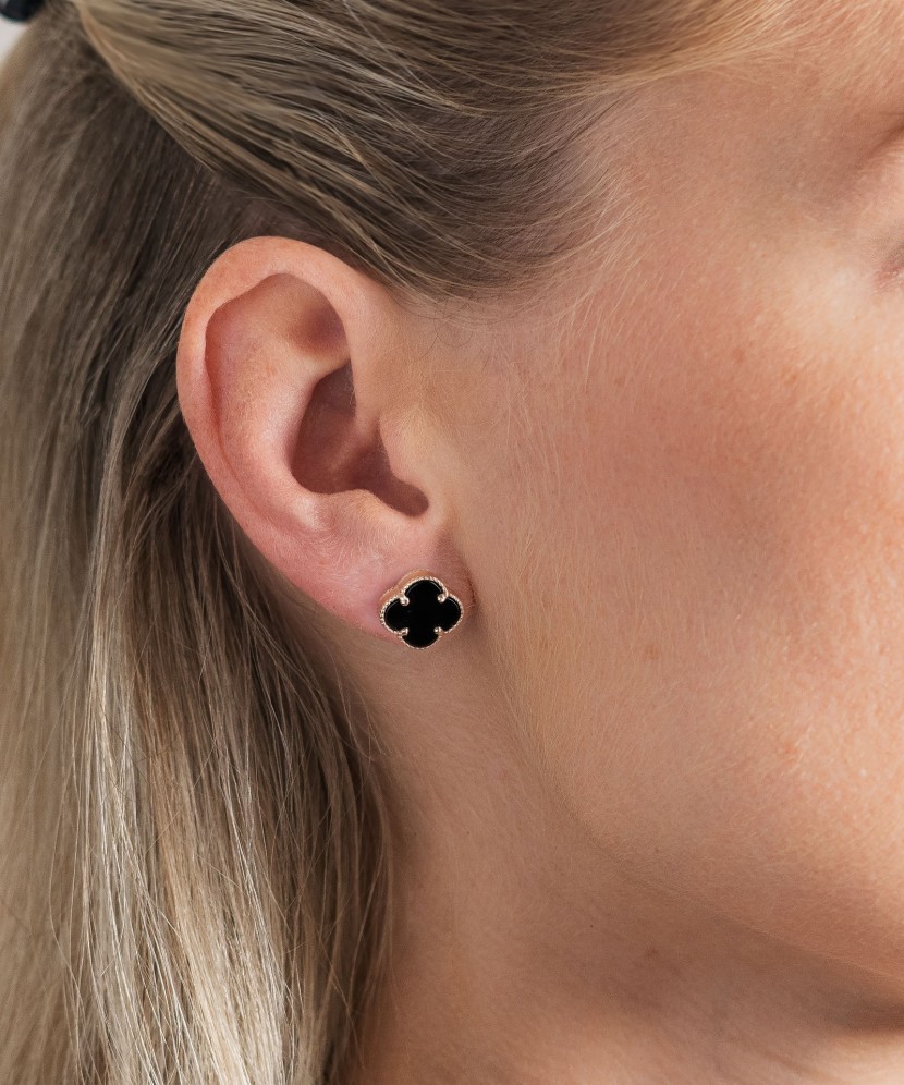 Zelta auskari ar emalju 12mm - Goldinga