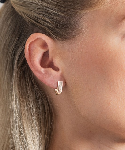 Zelta auskari ar cirkonijiem - Goldinga