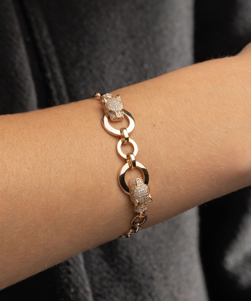 Zelta rokassprādze ar cirkonijiem - Goldinga