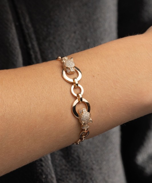 Zelta rokassprādze ar cirkonijiem - Goldinga