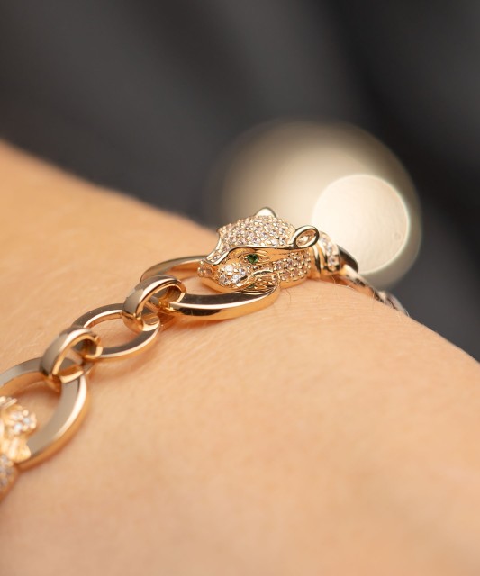 Zelta rokassprādze ar cirkonijiem - Goldinga