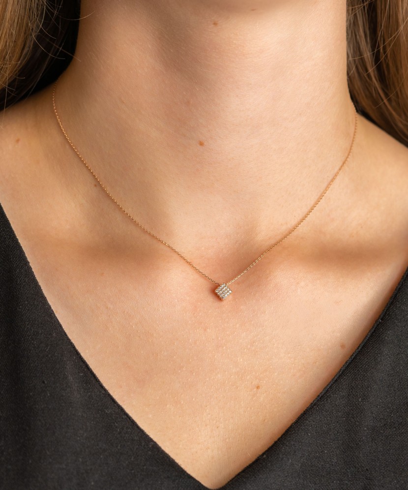 Zelta ķēdīte ar cirkonija piekariņu - Goldinga