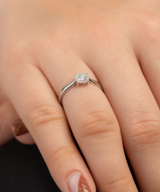 Baltā zelta gredzens ar dimantiem - Goldinga