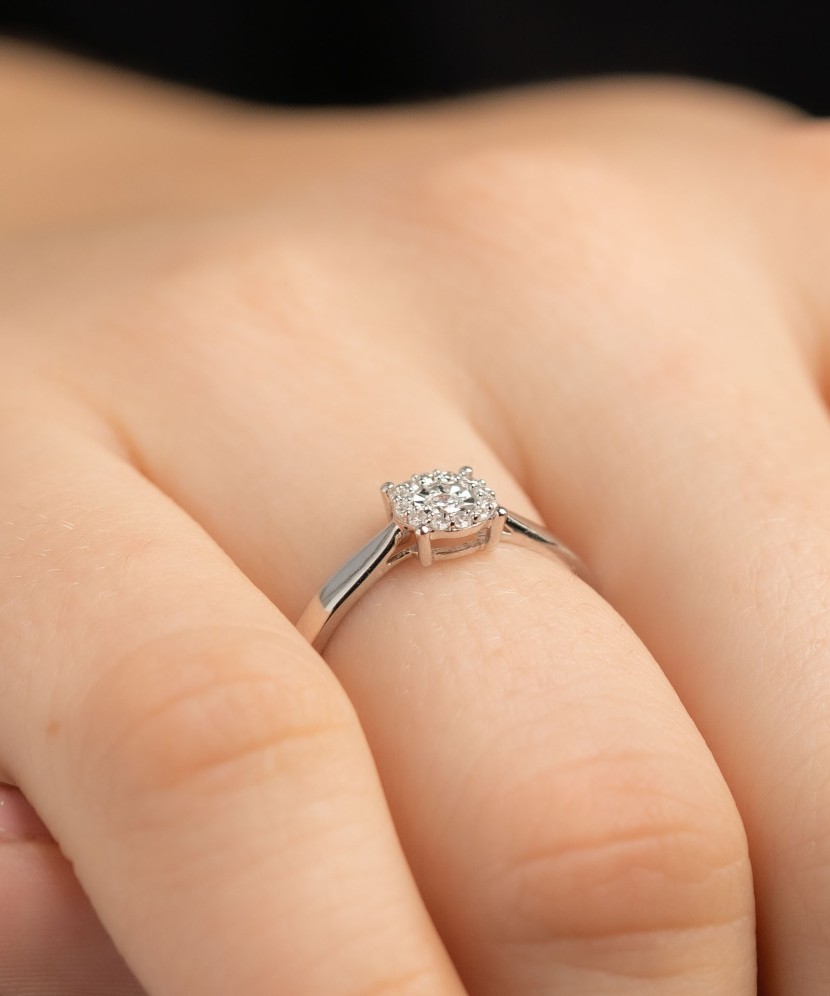 Baltā zelta gredzens ar dimantiem - Goldinga