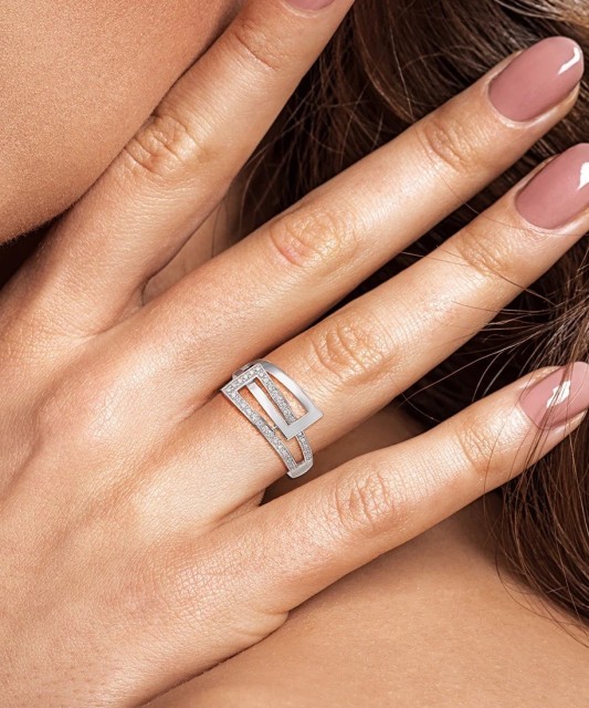 Sidabrinis žiedas su cirkoniais - Goldinga