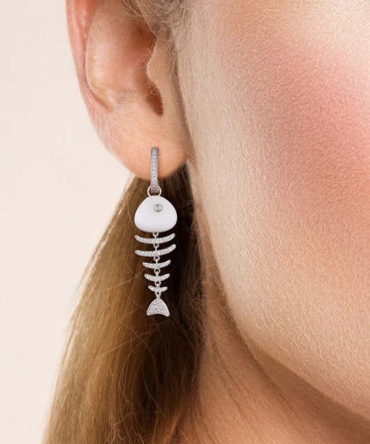 Sudraba auskari ar cirkoniem un emalju - Goldinga