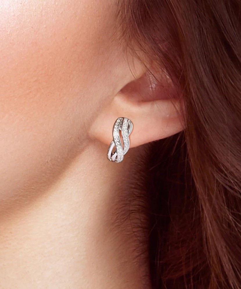 Серьги из серебра с цирконами