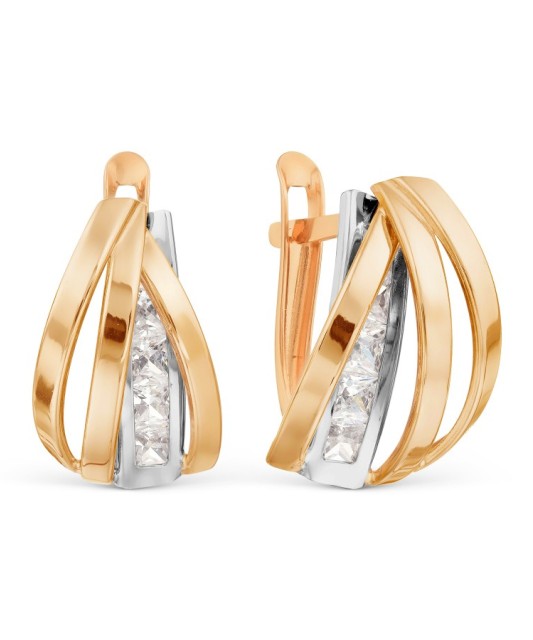 Zelta auskari ar cirkonijiem - Goldinga