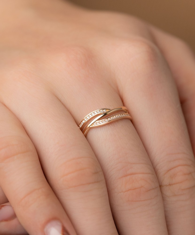 Zelta gredzens ar cirkonijiem - Goldinga