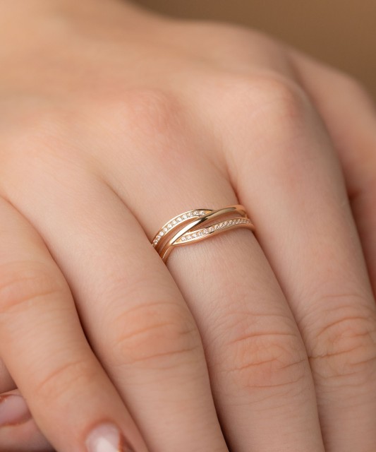 Zelta gredzens ar cirkonijiem - Goldinga