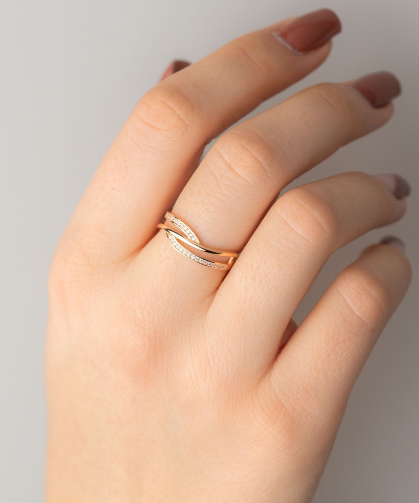 Zelta gredzens ar cirkonijiem - Goldinga