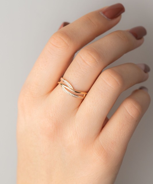 Zelta gredzens ar cirkonijiem - Goldinga