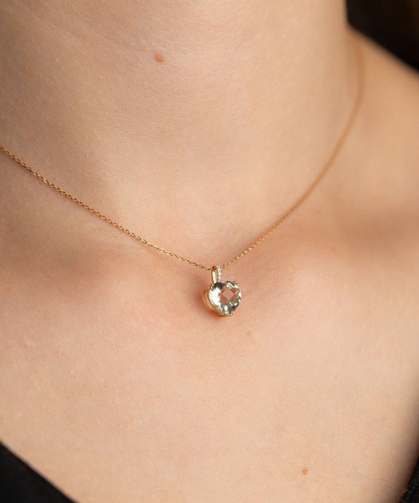 Dzeltena zelta kulons ar ametistu un dimantiem - Goldinga