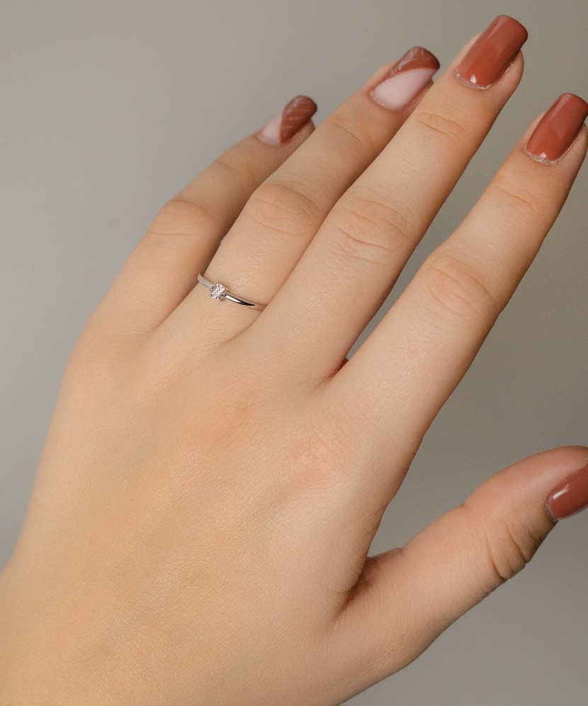 Sudraba gredzens ar dimantu - Goldinga