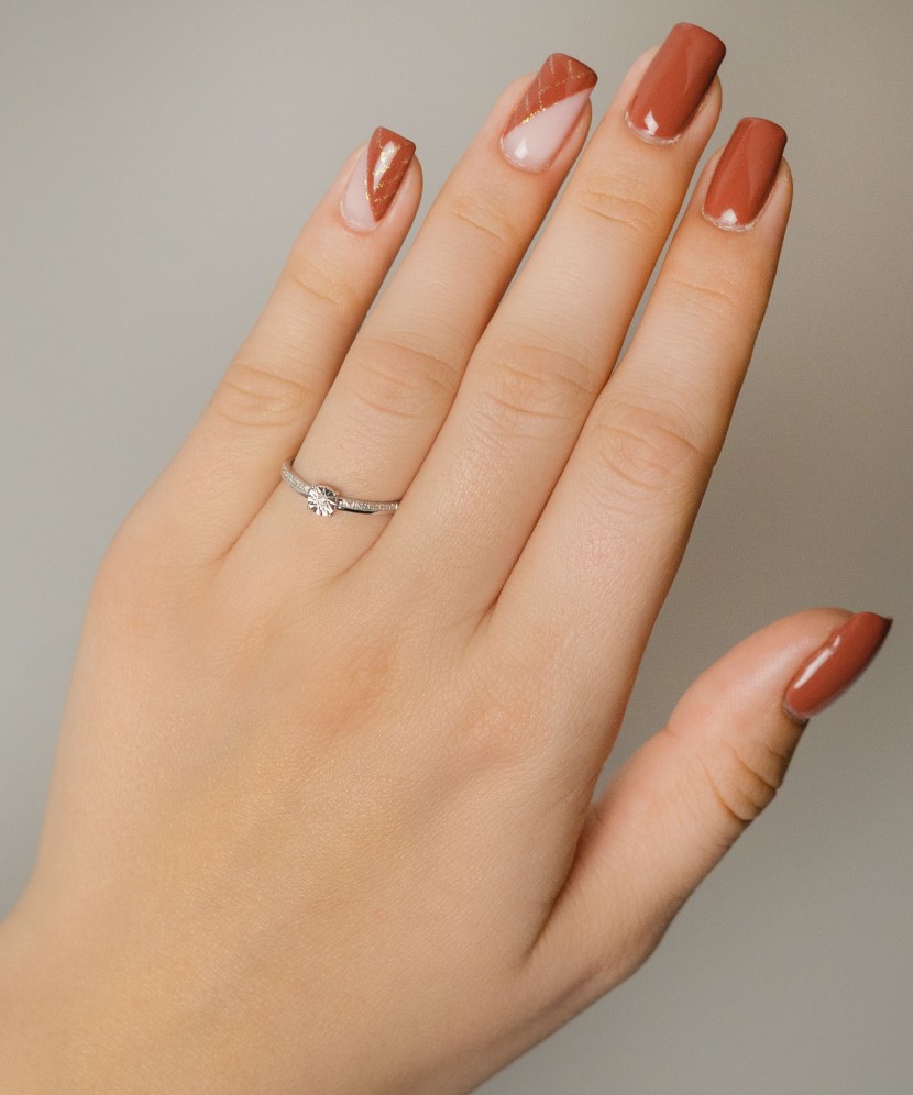 Sudraba gredzens ar dimantiem - Goldinga