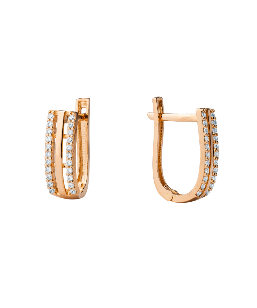 Zelta auskari ar cirkonijiem - Goldinga