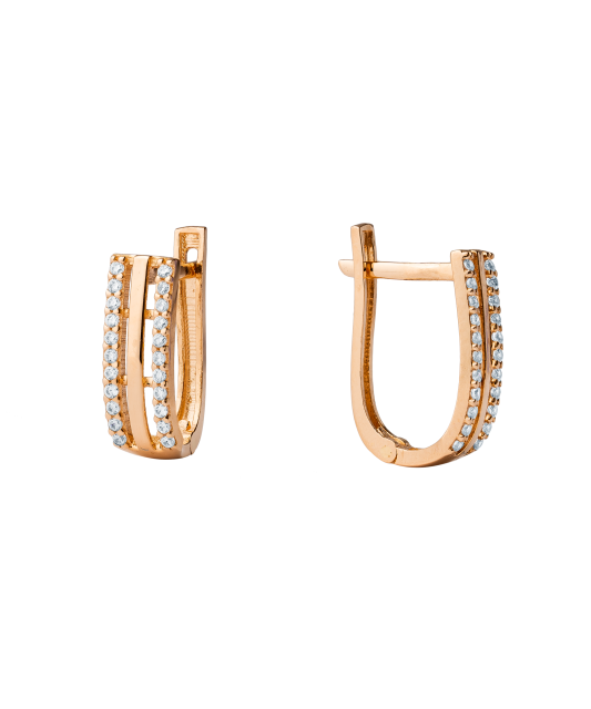 Zelta auskari ar cirkonijiem - Goldinga