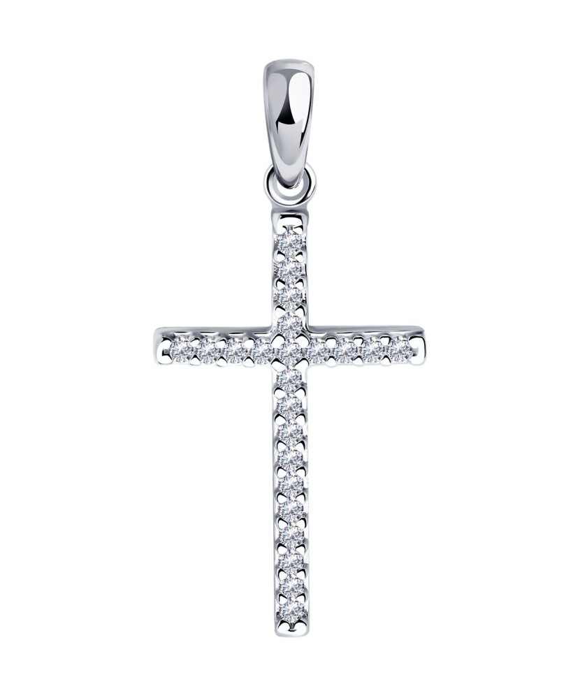 Sudraba piekariņš ar cirkonijiem "Krustiņš"