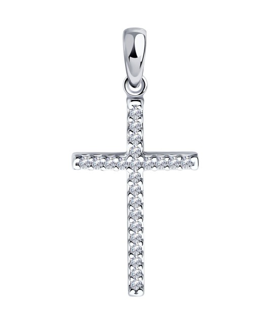 Sudraba piekariņš ar cirkonijiem "Krustiņš"