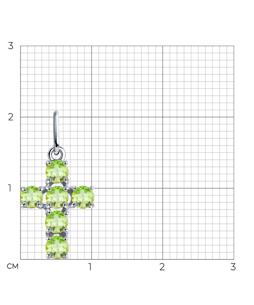 Серебряная подвеска с хризолитами