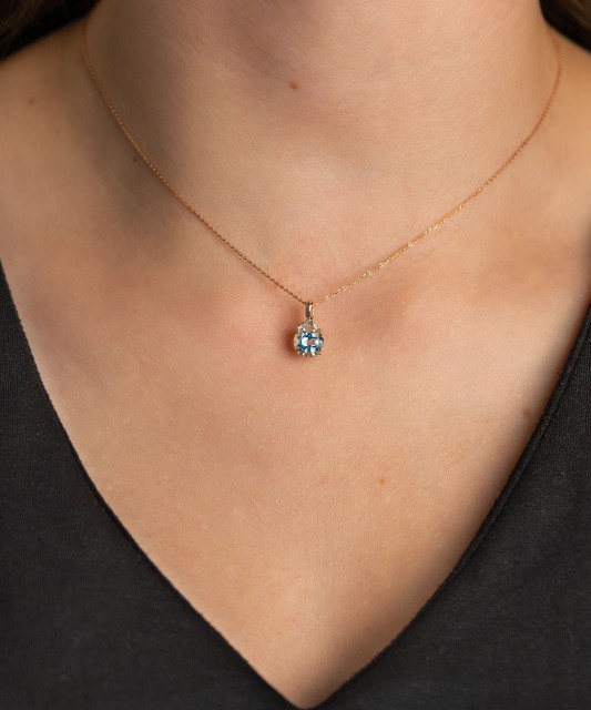 Zelta piekariņš ar topāzu un briljantiem - Goldinga