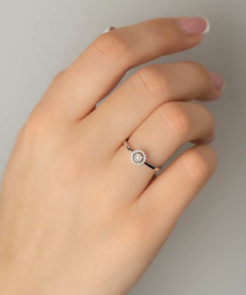 Baltā zelta gredzens ar dimantiem - Goldinga