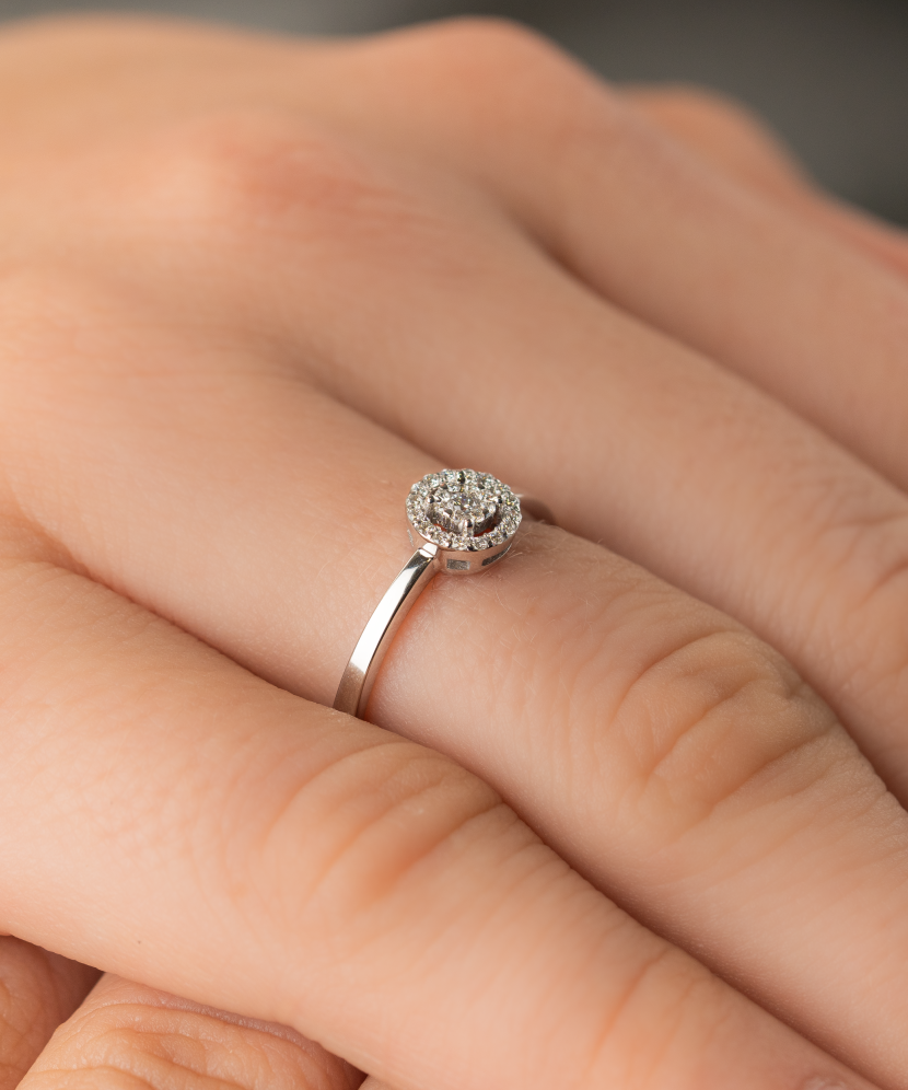 Baltā zelta gredzens ar dimantiem - Goldinga