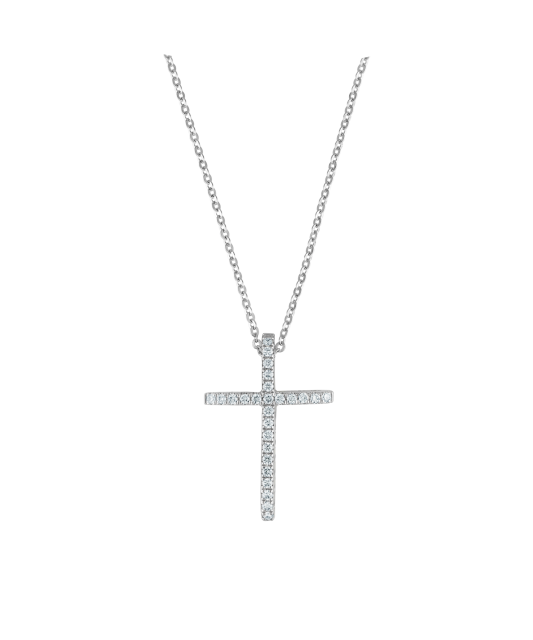 Цепочка из белого золота с бриллиантовой подвеской