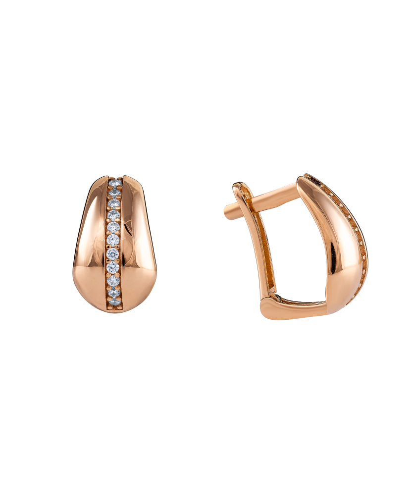 Zelta auskari ar cirkonijiem - Goldinga