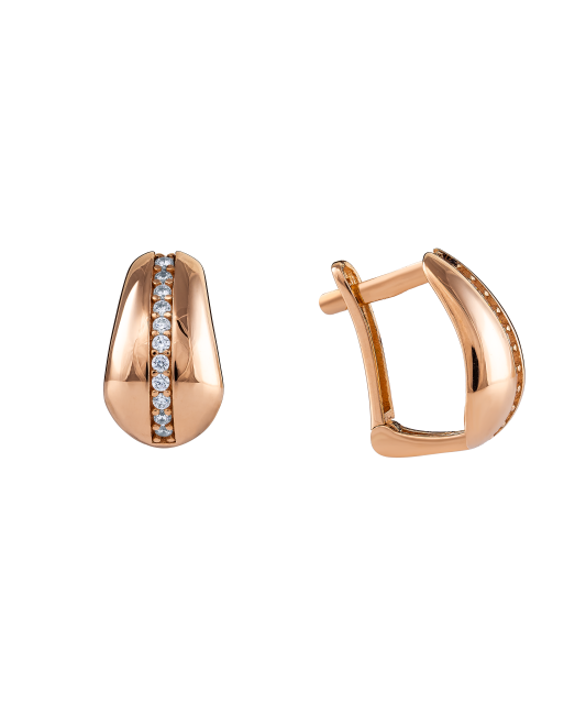 Золотые серьги с цирконами