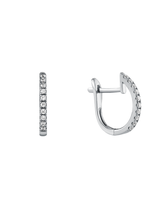 Baltā Zelta auskari ar cirkonijiem - Goldinga