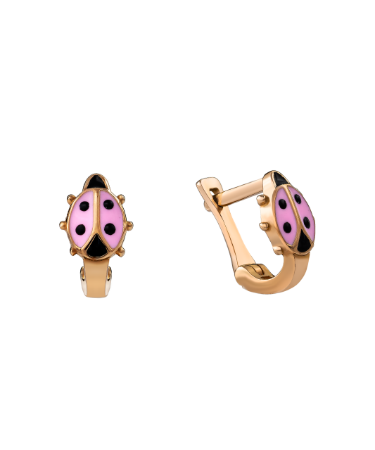 Zelta Bērnu Auskari Ar emalju "Boružėlės" - Goldinga