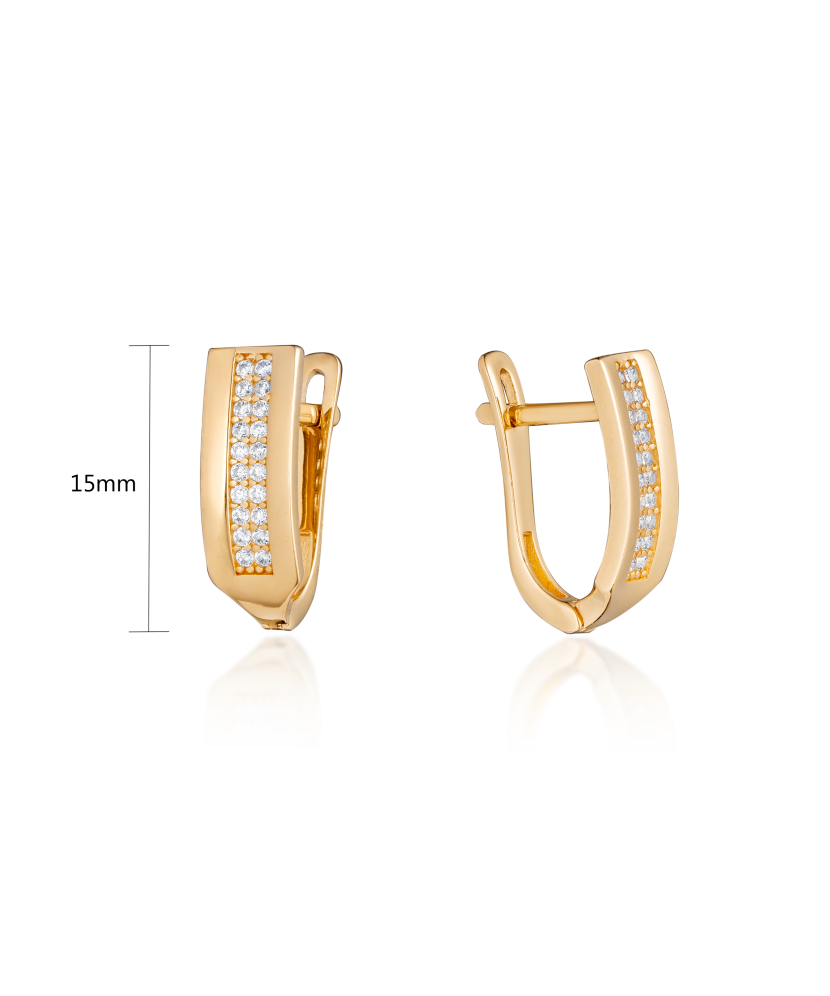 Золотые серьги с цирконами