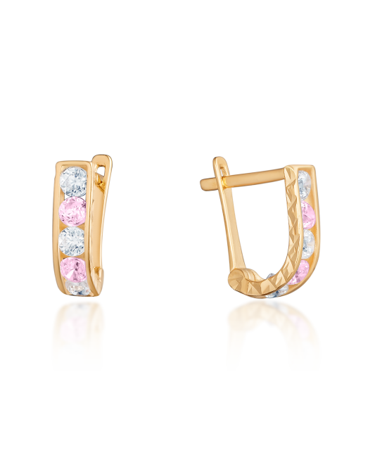 Zelta auskari ar cirkonijiem - Goldinga