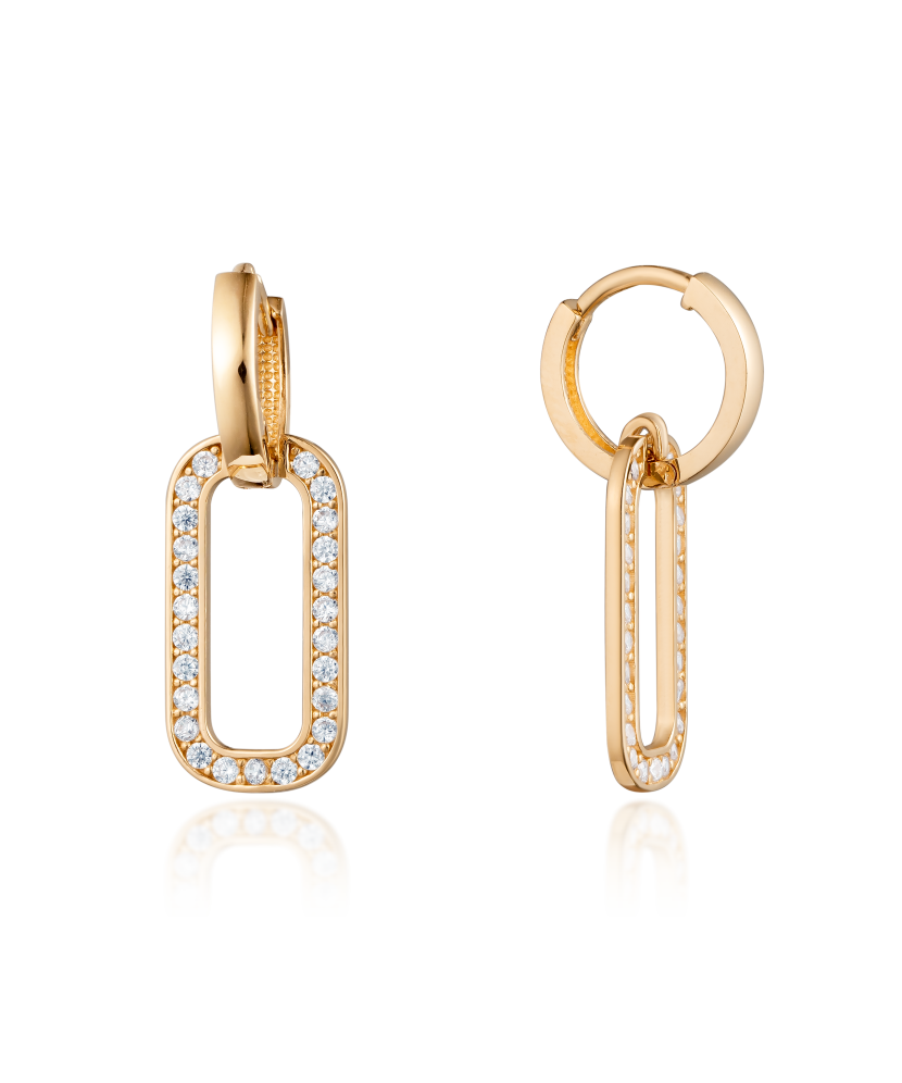 Zelta auskari ar cirkonijiem - Goldinga