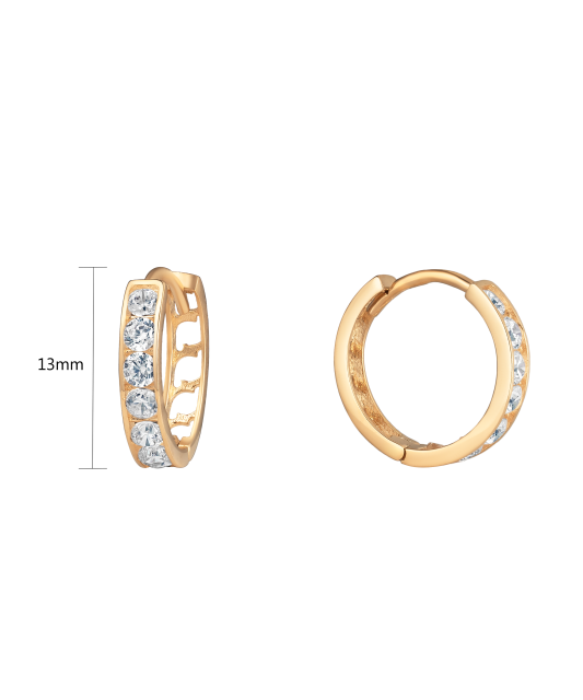 Золотые серьги с цирконами