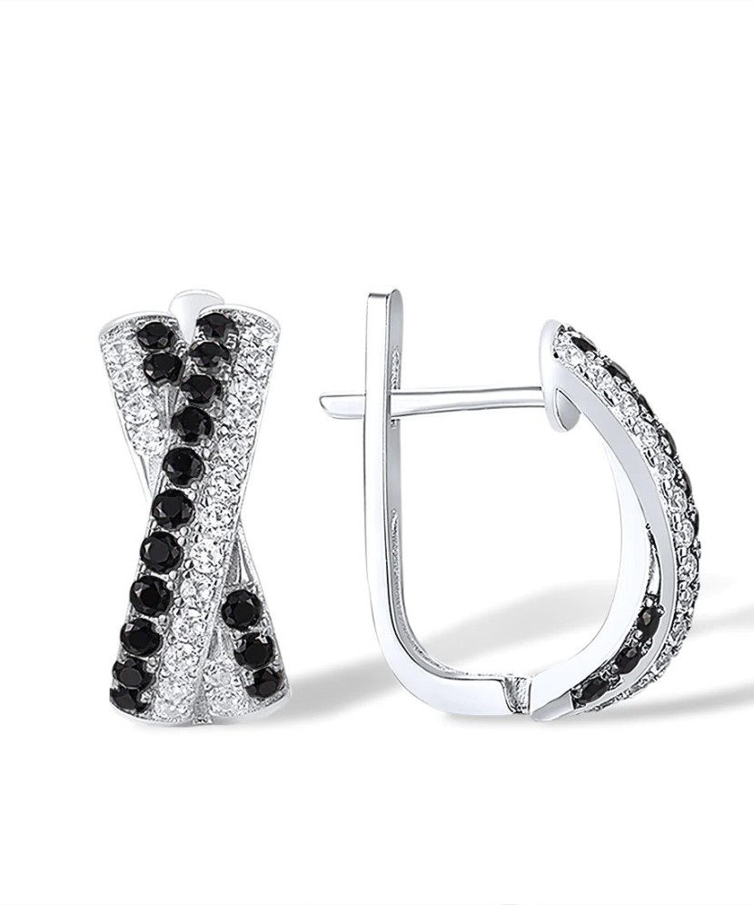 Sudraba auskari ar cirkonijiem un špineļiem