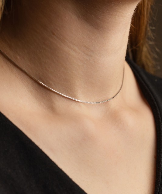 Baltā zelta ķēdīte "Box" 0.8mm - Goldinga