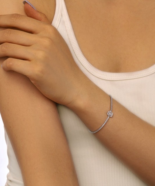 Серебряный браслет с цирконами