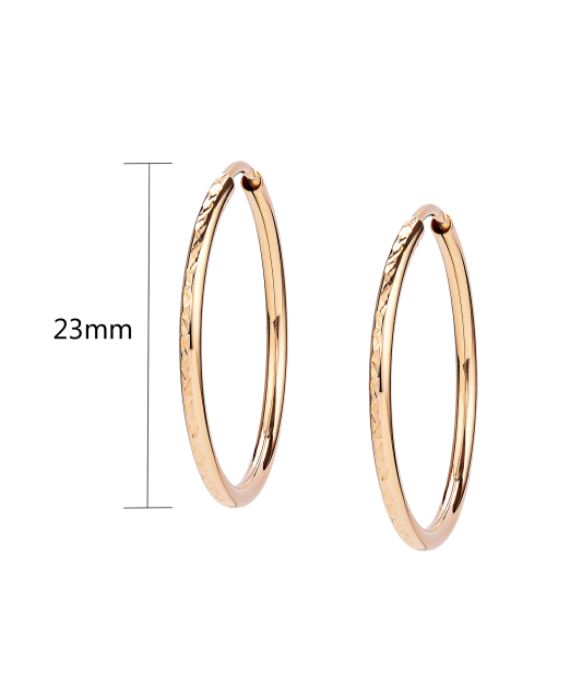 Zelta auskaru komplekti ar gravējumu 23mm - Goldinga