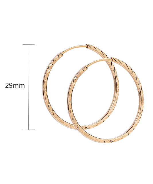 Zelta auskaru komplekti ar gravējumu 29mm - Goldinga