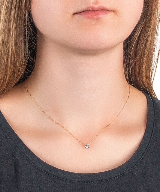 Золотая цепочка с подвеской из циркона