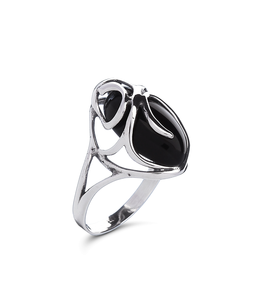 Sudraba gredzens ar oniksu - Goldinga