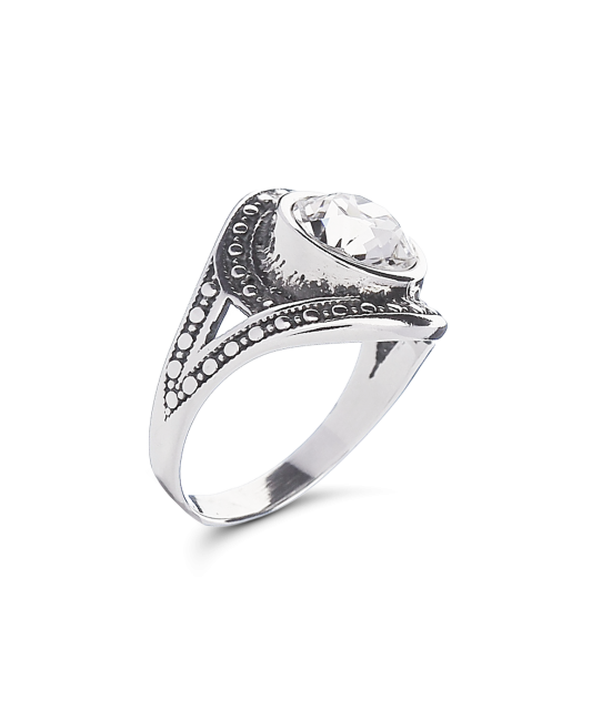 Sudraba gredzens ar kristālu - Goldinga