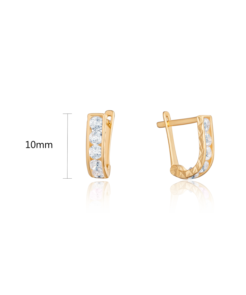 Золотые серьги с цирконами