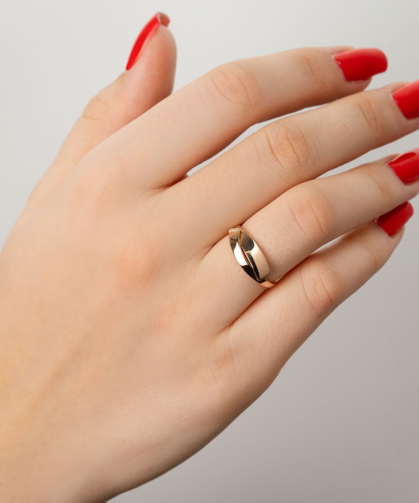 Zelta gredzens ar cirkonijiem - Goldinga